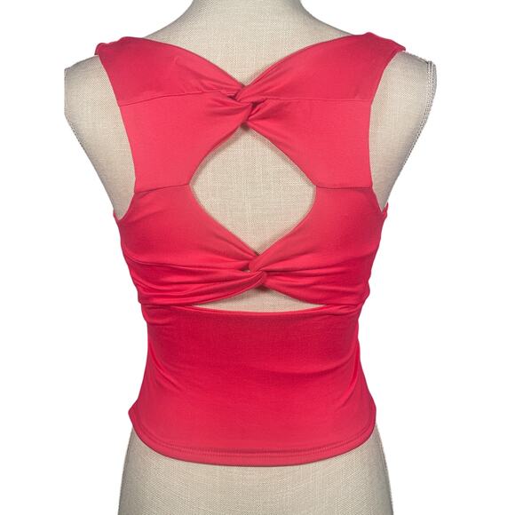 American Threads Halter Top Women’s Small Coral Pink Racerback Summer Cropped - Picture 4 of 7